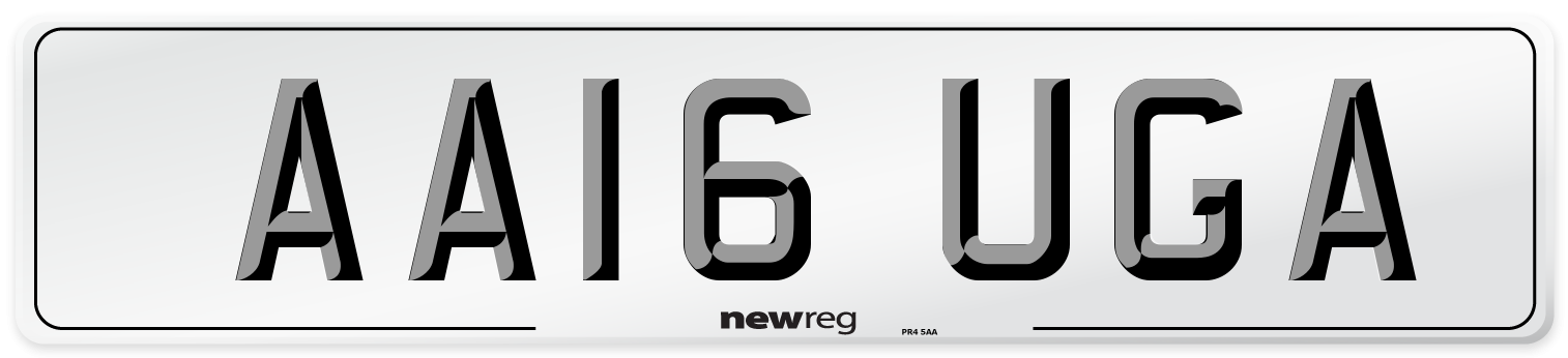 AA16 UGA Number Plate from New Reg